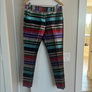 Trina Turk Black and Metallic Striped Pants new without tags